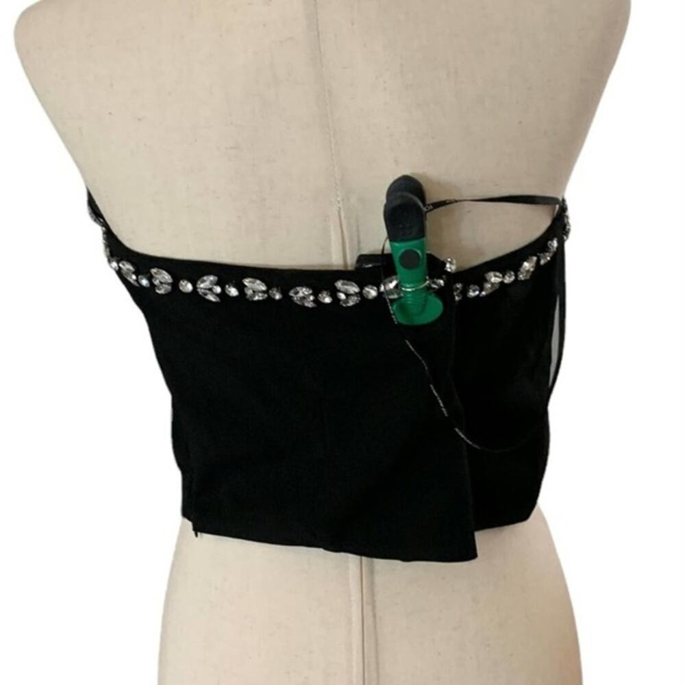 Forever 21 + strapless corset top black‎ with rhinestone accents. Padded cups OX - Picture 7 of 12